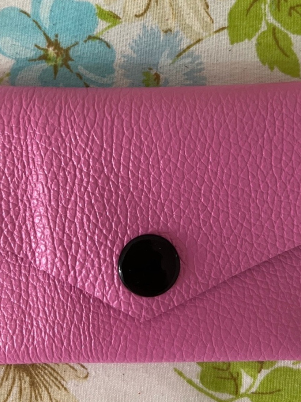 Handmade Genuine Pink Leather Envelope Wallet Cardholder